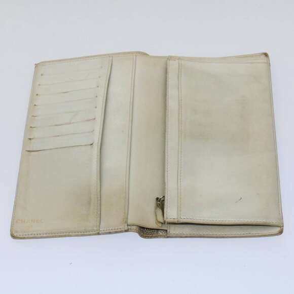 CHANEL Wallet Caviar Skin Silver CC Auth bs9534 - Picture 7 of 15